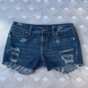 dark washed shorts